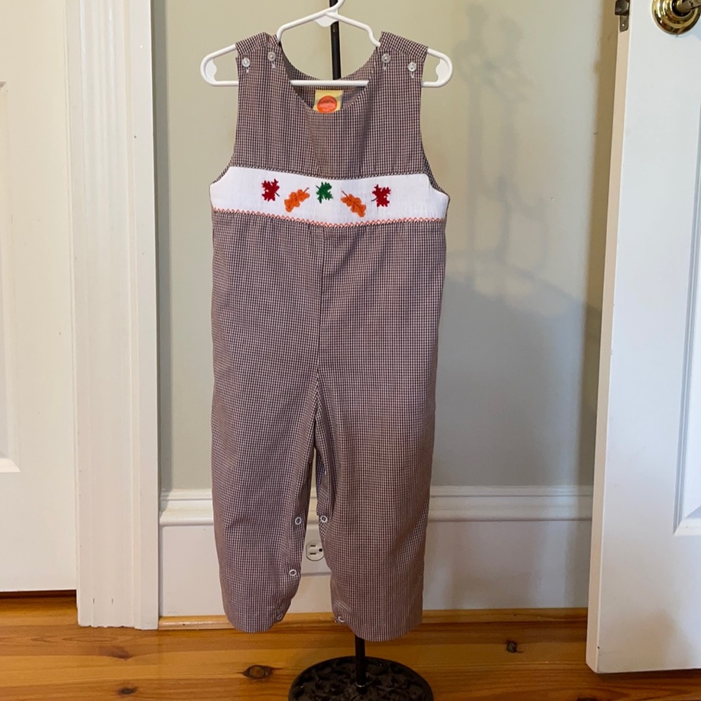 2T Fall Leaf Smocked Longall in EUC
